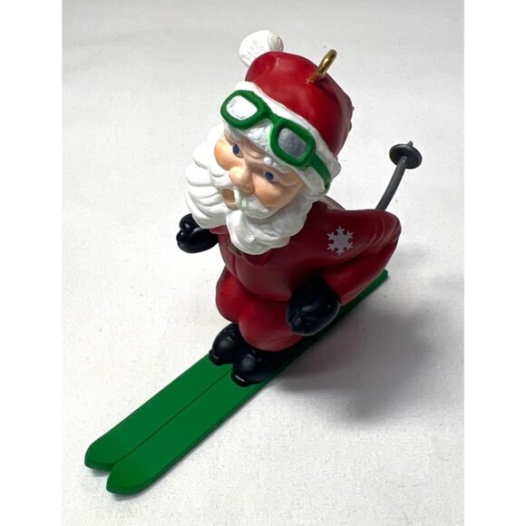 Hallmark Hot Dogger Handcrafted Santa Ornament On Skis In Original Box - Picture 1 of 4